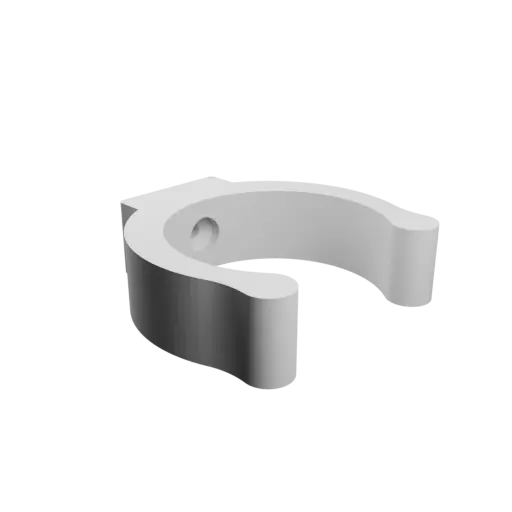 Tube clip Ø34 mm STL 3D file · Flat head screw Ø3 mm