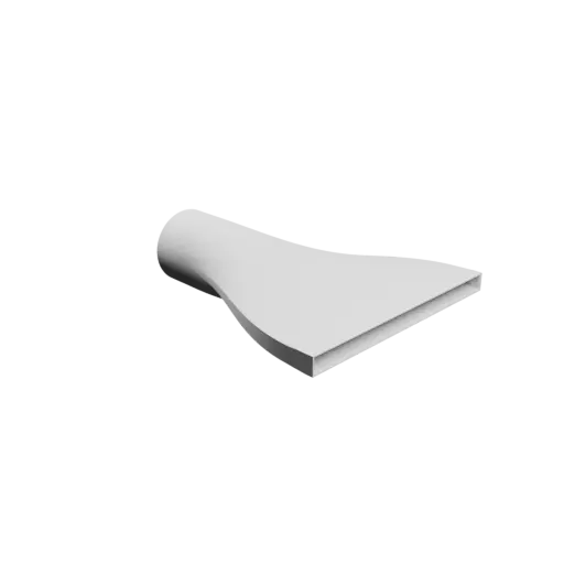 fichier 3D STL Adaptateur de tube rond ⌀80 mm vers rectangulaire 230×14 mm, épaisseur 2 mm + décalage