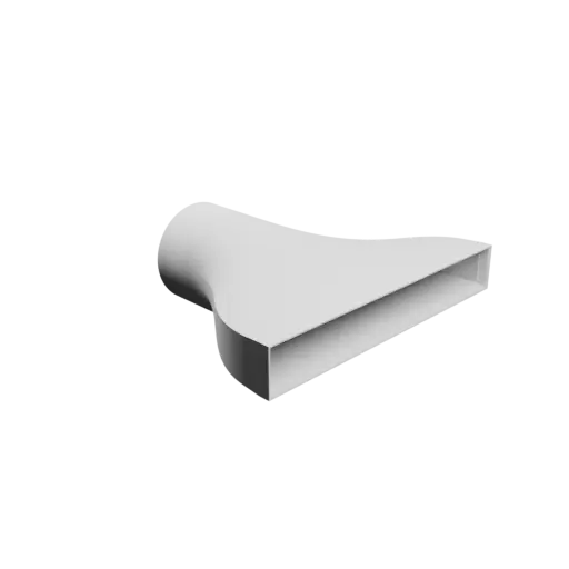 fichier STL Adaptateur de tube rond ⌀79.5 mm vers rectangulaire 220×30 mm, épaisseur 2 mm + décalage