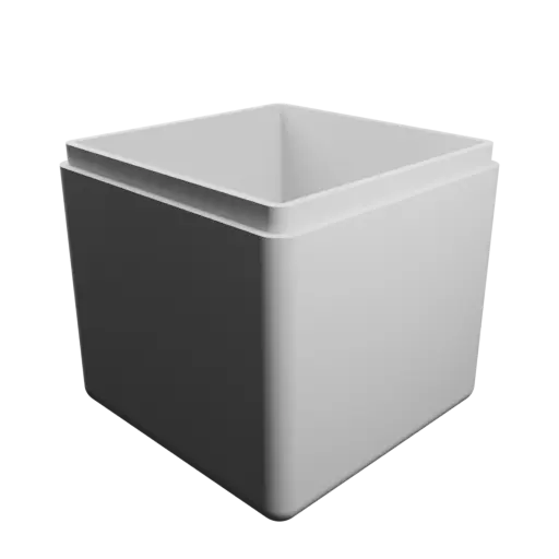 cubic box with lid STL 3D model – 60×60×60 mm, wall thickness 3 mm