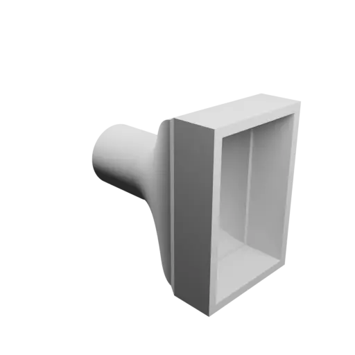 Modèle 3D Fichier 3D STL Adaptateur de tube rond ⌀32&nbsp;mm vers rectangulaire 46×71&nbsp;mm, épaisseur 4&nbsp;mm