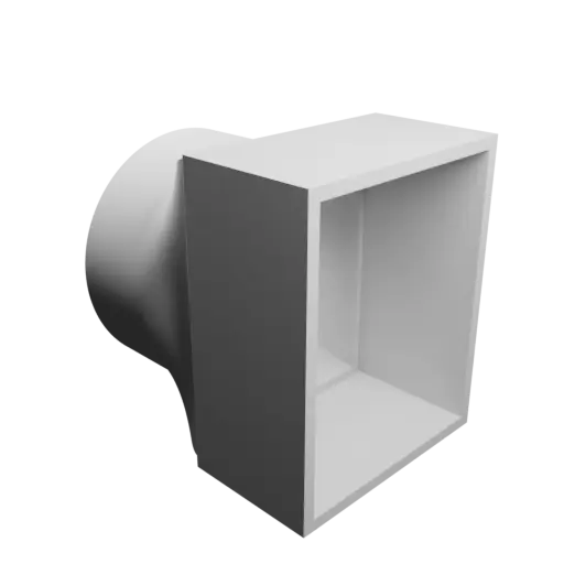 fichier STL Adaptateur de tube rond ⌀65 mm vers rectangulaire 56×70 mm, épaisseur 3 mm