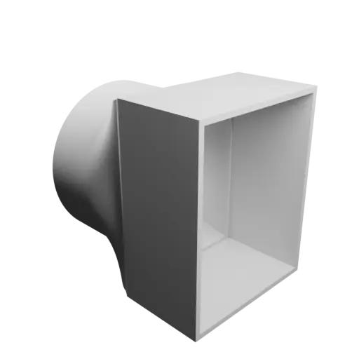 fichier STL Adaptateur de tube rond ⌀65 mm vers rectangulaire 56×71 mm, épaisseur 2 mm
