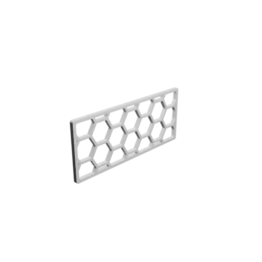 Honeycomb grille STL 3D file, 70x30mm, mesh: 10mm
