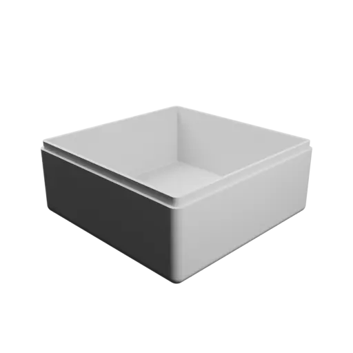 fichier STL boîte à base carrée avec couvercle - 100×100×45 mm, paroi 3 mm