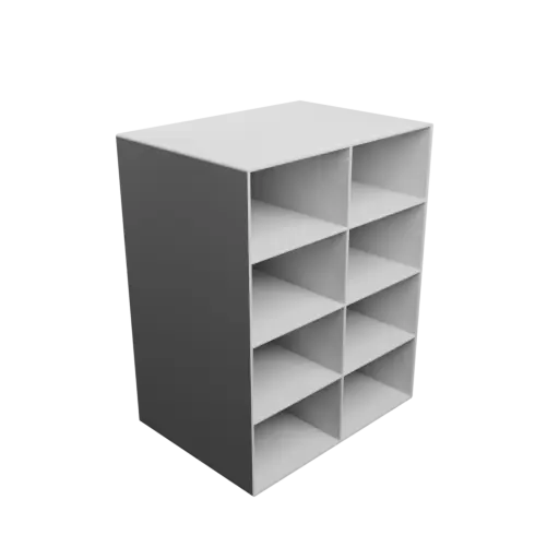 Small parts organizer with 8 drawers 80×50×120 mm STL file, thickness: 2 mm