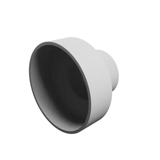 Tubing adapter STL 3D file ⌀ 63–36 mm (Length: 45 mm)