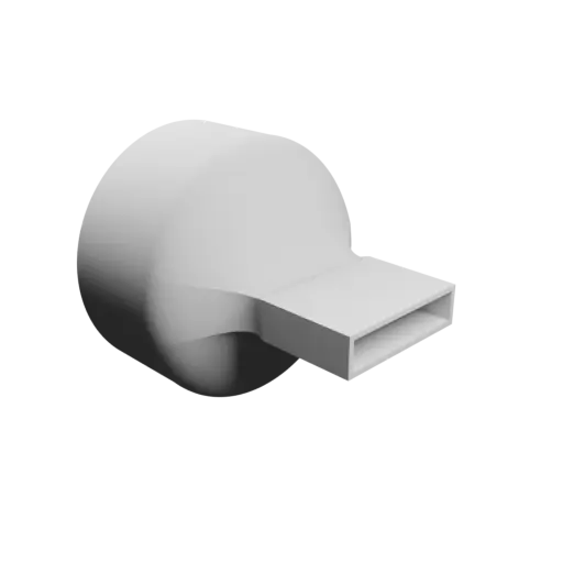 fichier STL Adaptateur de tube rond ⌀109 mm vers rectangulaire 55×12 mm, épaisseur 2 mm