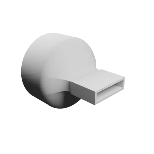 Modèle 3D Fichier 3D STL Adaptateur de tube rond ⌀109&nbsp;mm vers rectangulaire 55×12&nbsp;mm, épaisseur 3&nbsp;mm