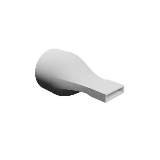 fichier STL Adaptateur de tube rond ⌀109 mm vers rectangulaire 55×12 mm, épaisseur 3 mm