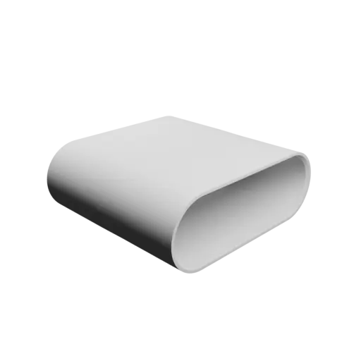 Oval duct transition fitting STL file 105x35 mm to 105x34 mm – transition: 20 mm