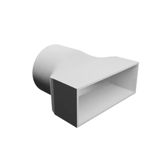 fichier 3D STL Adaptateur de tube rond ⌀101.6 mm vers rectangulaire 152.4×57 mm, épaisseur 3 mm