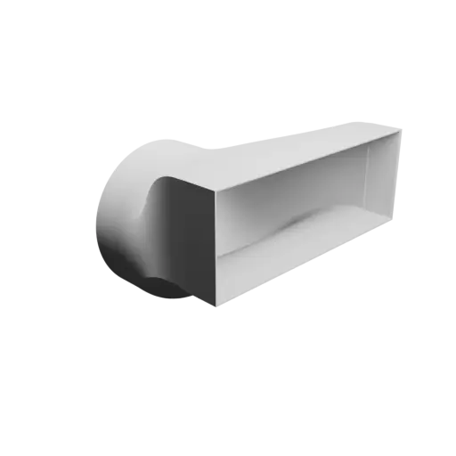 fichier STL Adaptateur de tube rond ⌀150 mm vers rectangulaire 219×80 mm, épaisseur 2 mm + décalage