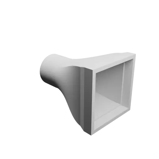 fichier STL Adaptateur de tube rond ⌀20 mm vers rectangulaire 30×30 mm, épaisseur 2 mm
