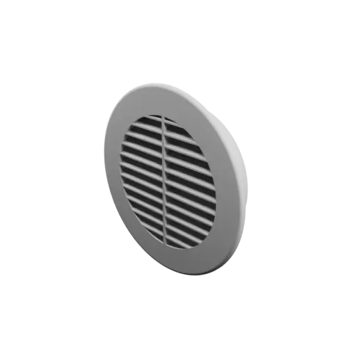 Round air vent STL 3D file ∅ 90.5 mm, slat angle: 25° with central reinforcement