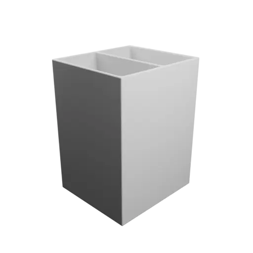 Multi-compartment box STL file: 2 compartments of 64×35×100 mm