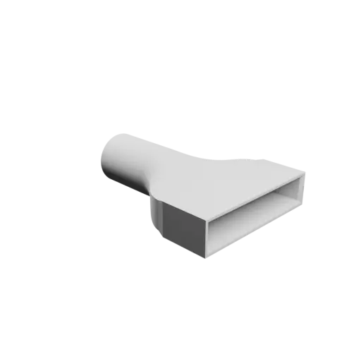 fichier STL Adaptateur de tube rond ⌀33 mm vers rectangulaire 80×15 mm, épaisseur 3 mm