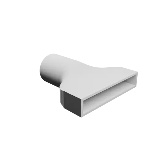 fichier 3D STL Adaptateur de tube rond ⌀33 mm vers rectangulaire 75×12 mm, épaisseur 2 mm