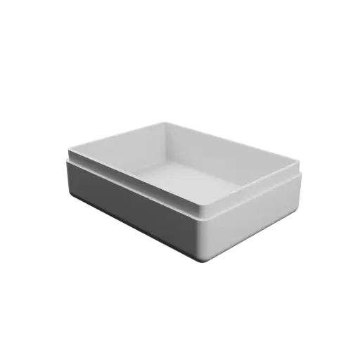fichier 3D STL boîte à base rectangulaire avec couvercle - 65×48×22 mm, paroi 2 mm