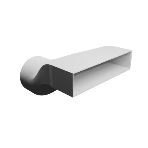 Round-to-Rectangular Tube Adapter STL file ⌀98 mm to 200×44 mm, thickness 3 mm + offset