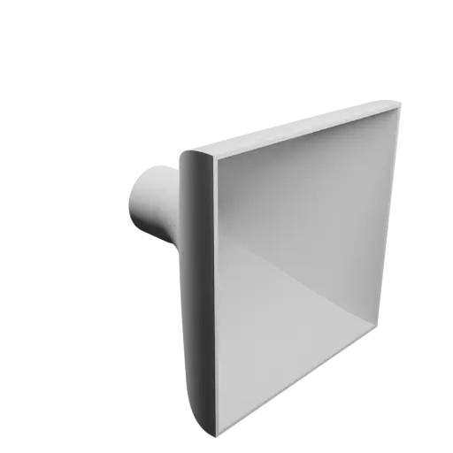 Round-to-Rectangular Tube Adapter STL 3D file ⌀65 mm to 203×203 mm, thickness 3 mm