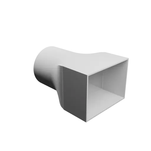 fichier STL Adaptateur de tube rond ⌀80 mm vers rectangulaire 100.5×73.5 mm, épaisseur 2 mm