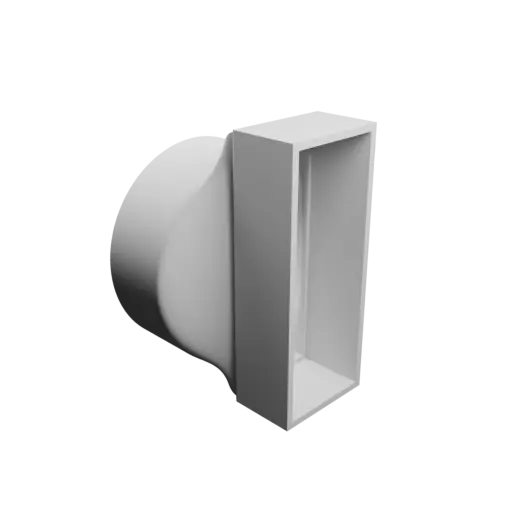 Round-to-Rectangular Tube Adapter STL file ⌀160 mm to 70×189 mm, thickness 5 mm + offset