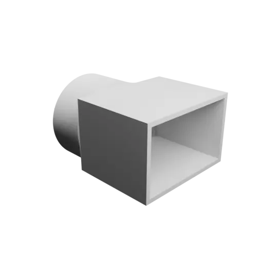 fichier 3D STL Adaptateur de tube rond ⌀110 mm vers rectangulaire 120×75 mm, épaisseur 5 mm + décalage