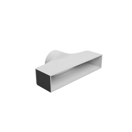 fichier STL Adaptateur de tube rond ⌀105 mm vers rectangulaire 300×60 mm, épaisseur 3 mm