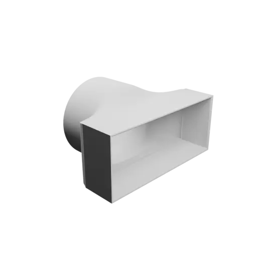 fichier 3D STL Adaptateur de tube rond ⌀76 mm vers rectangulaire 120×50 mm, épaisseur 2 mm