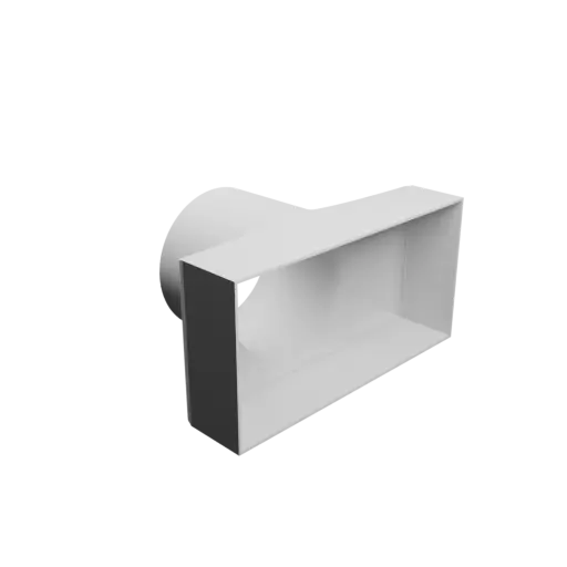fichier STL Adaptateur de tube rond ⌀123 mm vers rectangulaire 240×120 mm, épaisseur 2 mm
