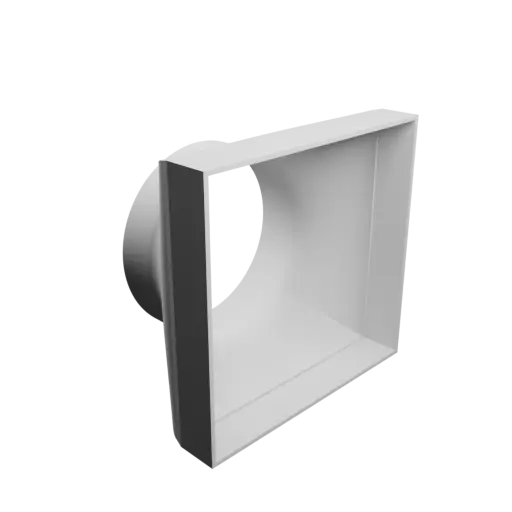 fichier 3D STL Adaptateur de tube rond ⌀95 mm vers rectangulaire 126×121 mm, épaisseur 2 mm