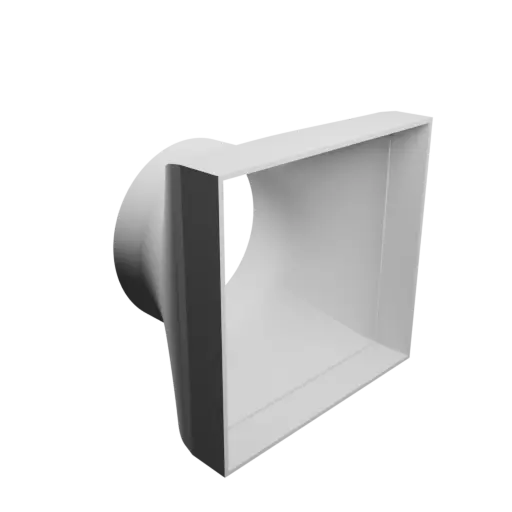 fichier 3D STL Adaptateur de tube rond ⌀95 mm vers rectangulaire 126×121 mm, épaisseur 2 mm