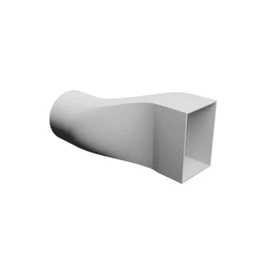 Round-to-Rectangular Tube Adapter STL 3D file ⌀100 mm to 80×120 mm, thickness 2 mm + offset