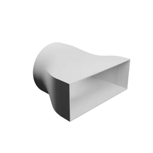 fichier STL Adaptateur de tube rond ⌀150 mm vers rectangulaire 215×84 mm, épaisseur 2 mm