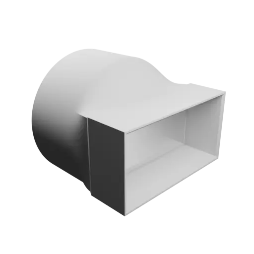fichier 3D STL Adaptateur de tube rond ⌀83 mm vers rectangulaire 79×40 mm, épaisseur 2 mm