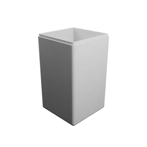 fichier STL boîte à base carrée avec couvercle - 90×90×155 mm, paroi 4 mm
