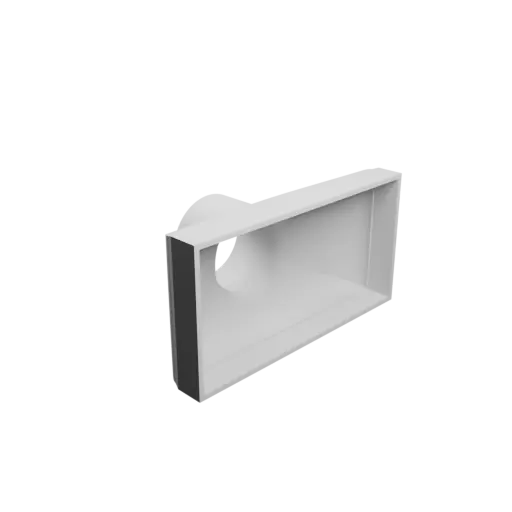 Round-to-Rectangular Tube Adapter STL file ⌀100 mm to 280×140 mm, thickness 5 mm