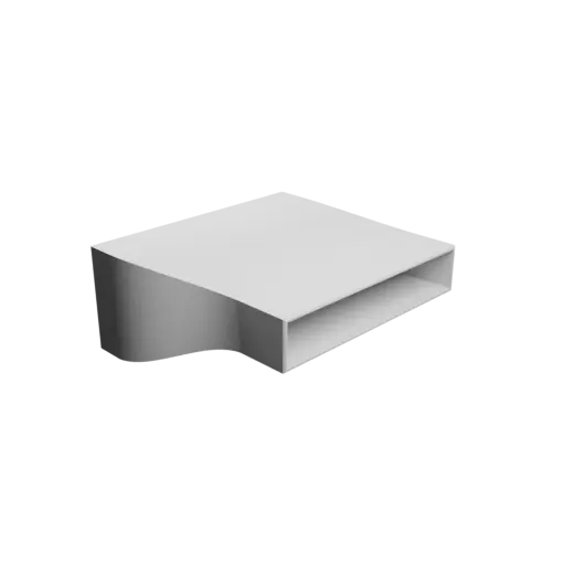 modèle 3D STL Adaptateur de tube rectangulaire 220x90mm vers 220x40mm - transition: 100mm