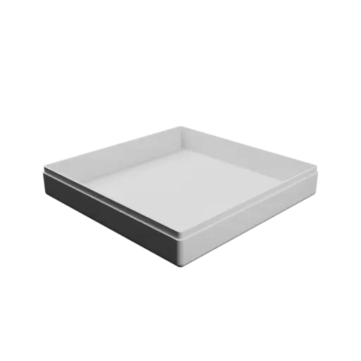 modèle 3D STL boîte à base carrée avec couvercle - 124×124×24 mm, paroi 2 mm