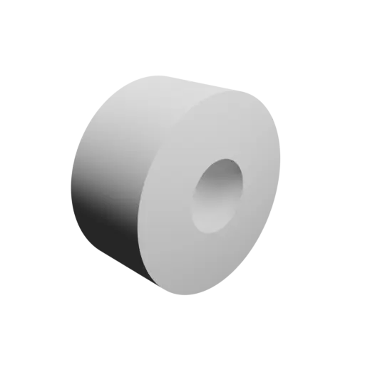 hollow tube STL 3D file OD 27 mm, ID 10 mm, length 13 mm