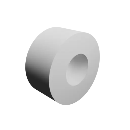 hollow tube STL 3D file OD 27 mm, ID 12 mm, length 13 mm