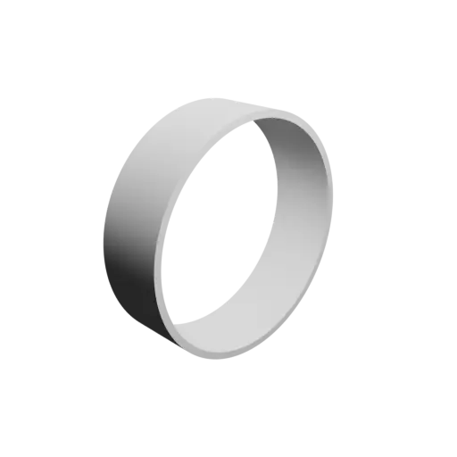 hollow tube STL 3D file OD 85 mm, ID 80 mm, length 25 mm