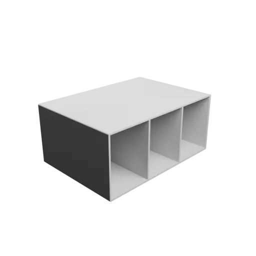 Small parts organizer with 3 drawers 65×90×150 mm STL file, thickness: 3 mm