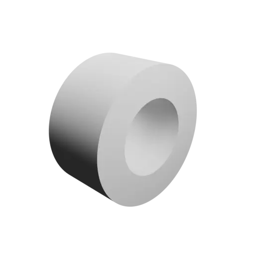 hollow tube STL 3D file OD 40 mm, ID 22 mm, length 20 mm