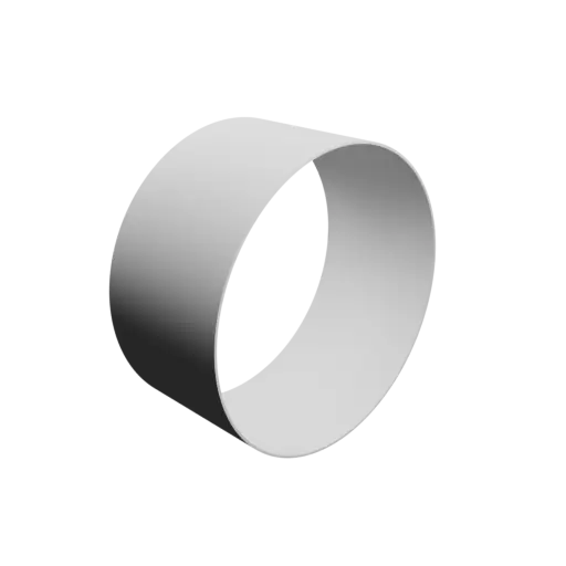 hollow tube STL 3D file OD 102 mm, ID 100.5 mm, length 50 mm