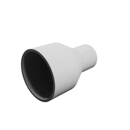 Tubing adapter STL 3D file ⌀ 86–49 mm (Length: 125 mm)