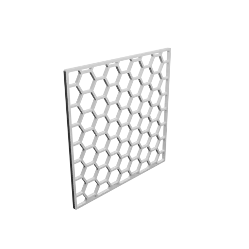 Honeycomb grid STL file, 85x85mm, mesh: 10mm