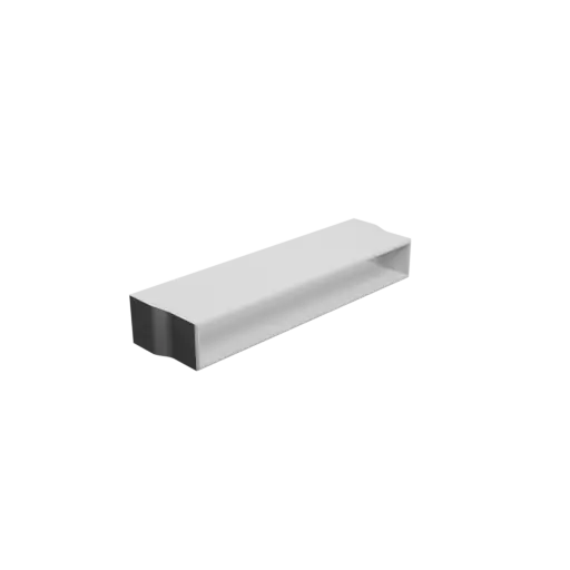 Rectangular tube adapter STL 3D file 243x33 mm to 234x30 mm – transition: 20 mm