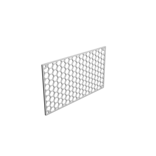 Honeycomb grille STL file, center-to-center: 133x75mm, mesh: 8mm - Ø4mm